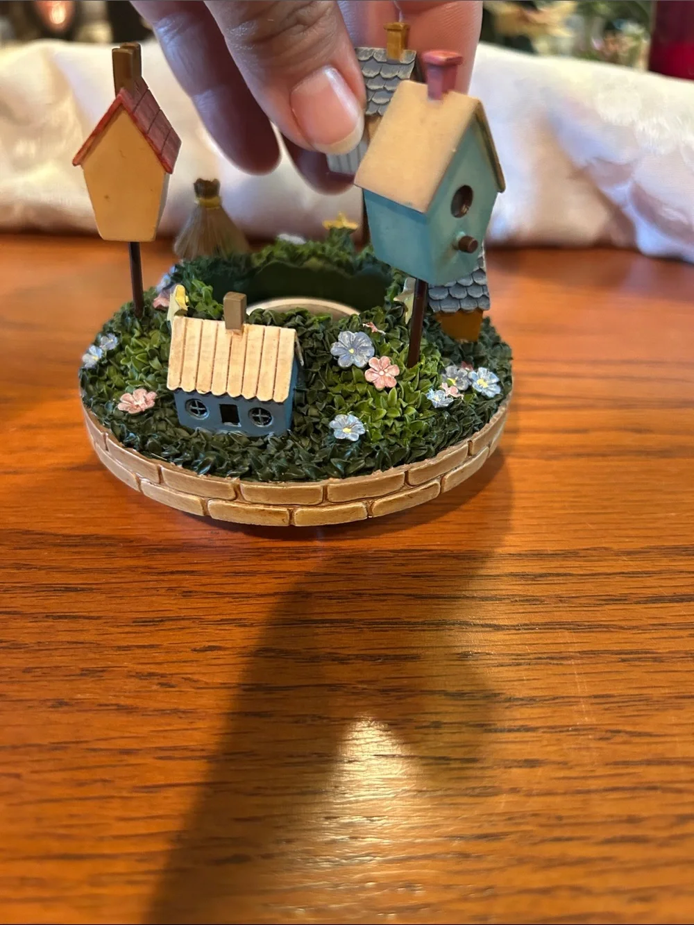 Our America candle flower birdhouse jar candle topper